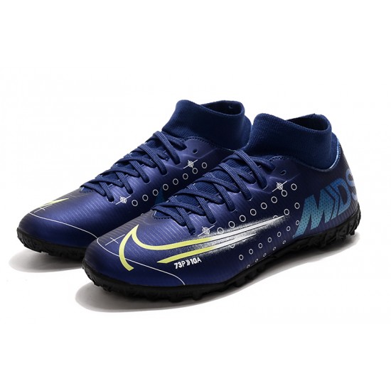 Nike Mercurial Superfly VII Academy TF Deep Blue White Green Football Boots