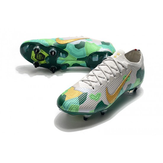 Nike Mercurial Vapor 13 Elite SG Low Grey Gold Green Football Boots