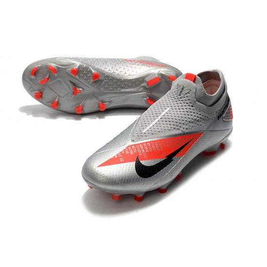 Nike Phantom Vision Elite DF FG Silver Orange Black Football Boots