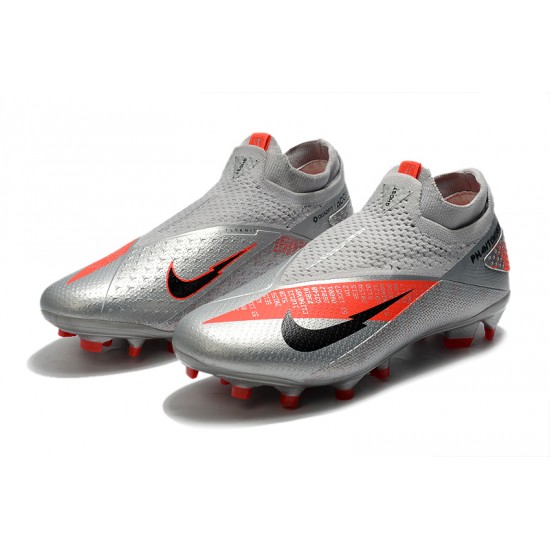 Nike Phantom Vision Elite DF FG Silver Orange Black Football Boots