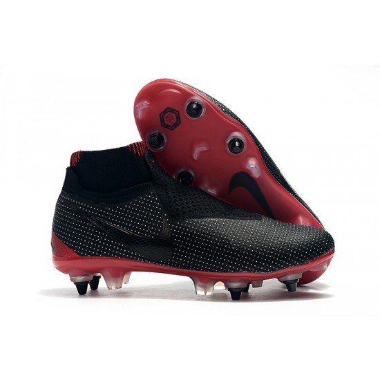 Nike Phantom Vision Elite DF SG Black Win Red Grey Football Boots