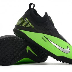 Nike React Phantom Vision 2 Pro Dynamic Fit TF Black Silver Green Football Boots