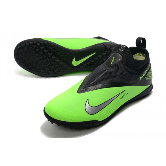 Nike React Phantom Vision 2 Pro Dynamic Fit TF Black Silver Green Football Boots