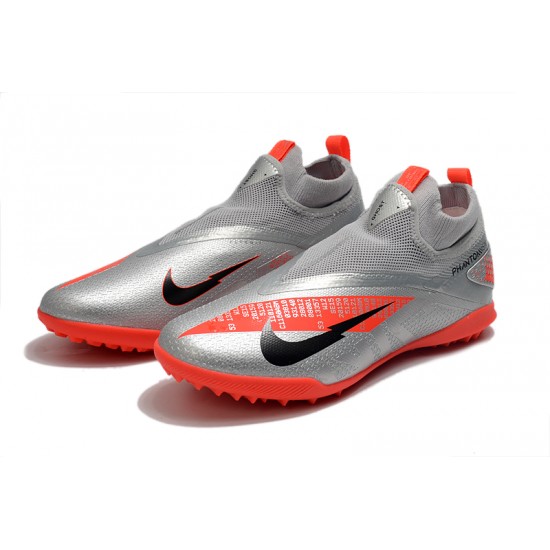 Nike React Phantom Vision 2 Pro Dynamic Fit TF Silver Orange Black Football Boots