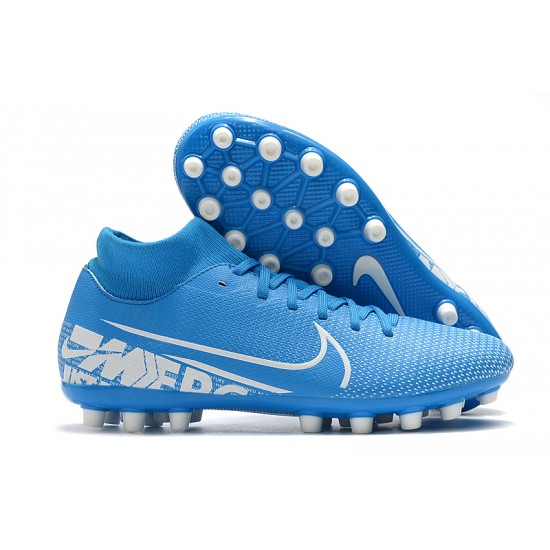 Nike Superfly 7 Academy AG White Navy Blue Football Boots