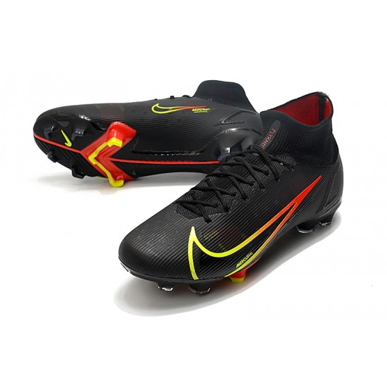 Nike Superfly 8 Elite FG High Mens Womens Black Yellow Red Football Boots