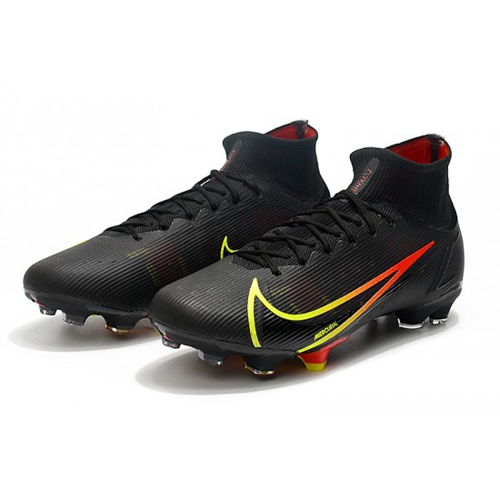 Nike Superfly 8 Elite FG High Mens Womens Black Yellow Red Football Boots