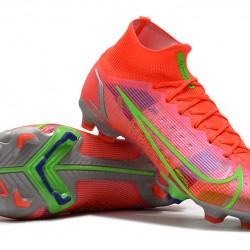Nike Superfly 8 Elite FG High Mens Womens Green Red Silver Football Boots