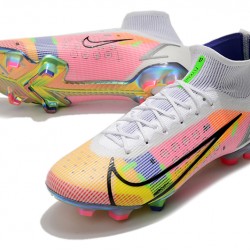 Nike Superfly 8 Elite FG High Mens Womens White Yellow Black Orange Football Boots