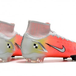 Nike Superfly 8 Elite High FG Mens Womens Orange Silver White Football Boots