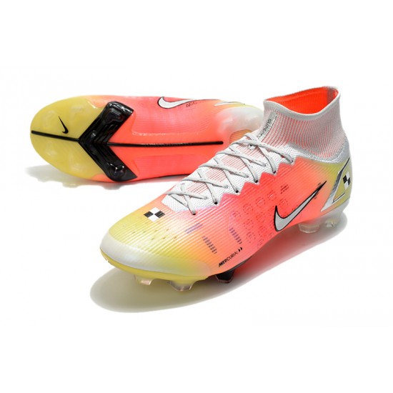 Nike Superfly 8 Elite High FG Mens Womens Orange Silver White Football Boots