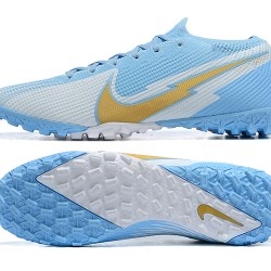 Nike Vapor 13 Elite TF Ltblue Grey Gold Football Boots