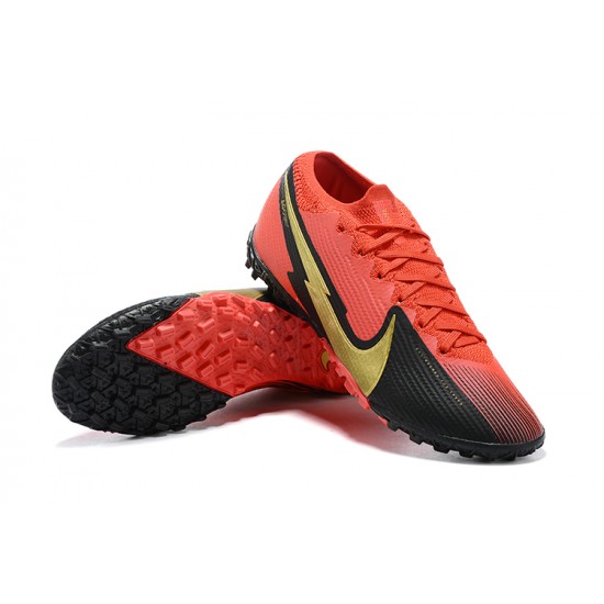 Nike Vapor 13 Elite TF Red Black Gold Football Boots