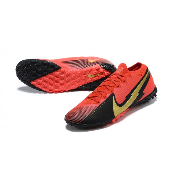 Nike Vapor 13 Elite TF Red Black Gold Football Boots