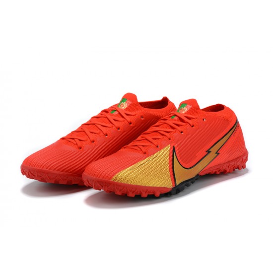 Nike Vapor 13 Elite TF Red Gold Black Football Boots