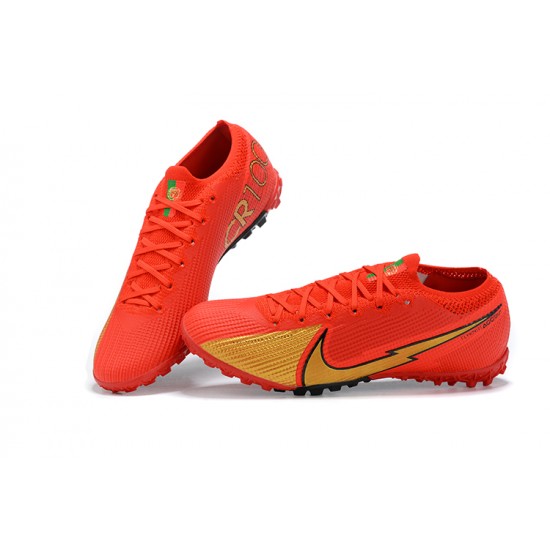 Nike Vapor 13 Elite TF Red Gold Black Football Boots