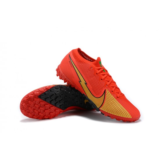 Nike Vapor 13 Elite TF Red Gold Black Football Boots