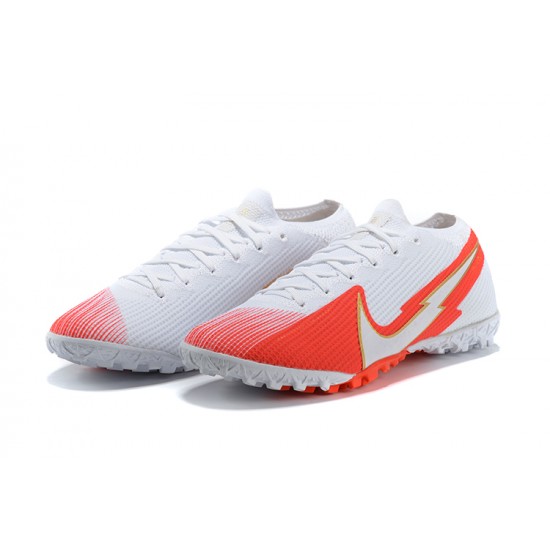 Nike Vapor 13 Elite TF White Orange Silver Football Boots