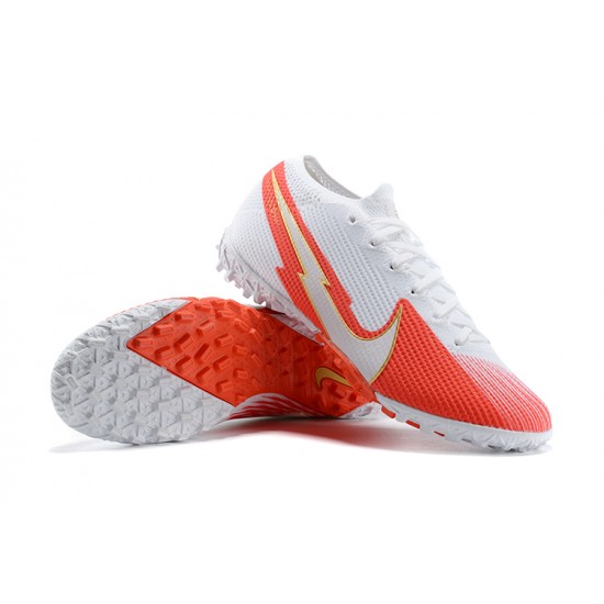 Nike Vapor 13 Elite TF White Orange Silver Football Boots