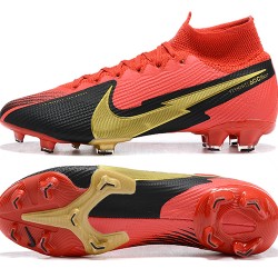 Nike Mercurial Superfly 7 Elite FG Black Deep Red Gold Football Boots