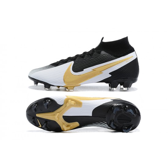 Nike Mercurial Superfly 7 Elite FG Black Gold Silver Football Boots