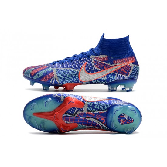 Nike Mercurial Superfly 7 Elite FG Blue Silver Football Boots