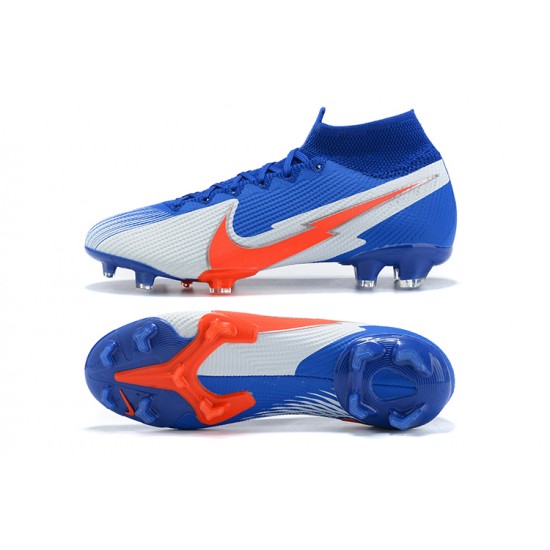 Nike Mercurial Superfly 7 Elite FG Deep Blue Orange Silver Football Boots