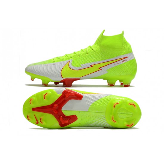 Nike Mercurial Superfly 7 Elite FG High Mens Green Red Grey Football Boots