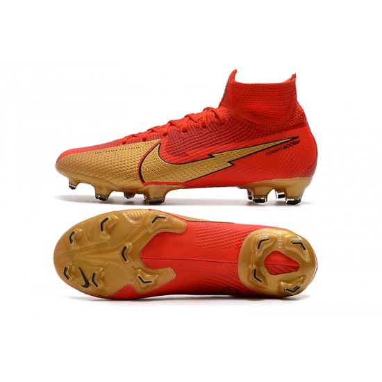 Nike Mercurial Superfly 7 Elite FG Red Gold Football Boots