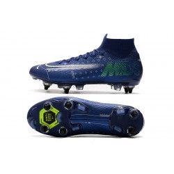 Nike Mercurial Superfly 7 Elite SG-PRO AC High Deep Blue White Black Football Boots