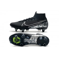 Nike Mercurial Superfly 7 Elite SG-PRO AC High Silver Black Green Football Boots