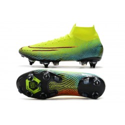 Nike Mercurial Superfly 7 Elite SG-PRO AC High Yellow Green Pink Football Boots