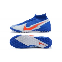 Nike Mercurial Superfly 7 Elite TF Blue Grey Orange Football Boots