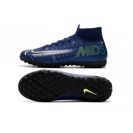 Nike Mercurial Superfly 7 Elite TF Deep Blue White Green Football Boots