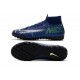 Nike Mercurial Superfly 7 Elite TF Deep Blue White Green Football Boots
