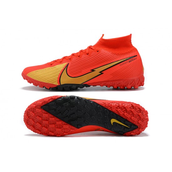 Nike Mercurial Superfly 7 Elite TF Gold Red Black Football Boots