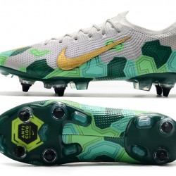 Nike Mercurial Vapor 13 Elite SG Low Grey Gold Green Football Boots