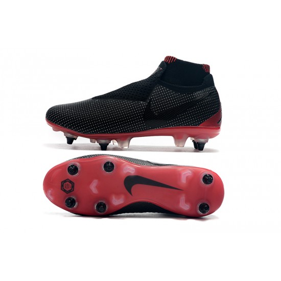 Nike Phantom Vision Elite DF SG Black Win Red Grey Football Boots Nike Phantom Vision Elite DF SG Black Win Red Grey Football Boots