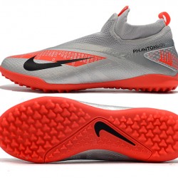 Nike React Phantom Vision 2 Pro Dynamic Fit TF Silver Orange Black Football Boots