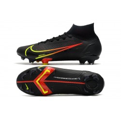 Nike Superfly 8 Elite FG High Mens Womens Black Yellow Red Football Boots