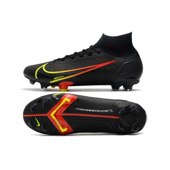 Nike Superfly 8 Elite FG High Mens Womens Black Yellow Red Football Boots