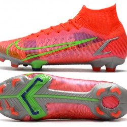 Nike Superfly 8 Elite FG High Mens Womens Green Red Silver Football Boots