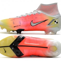 Nike Superfly 8 Elite High FG Mens Womens Orange Silver White Football Boots