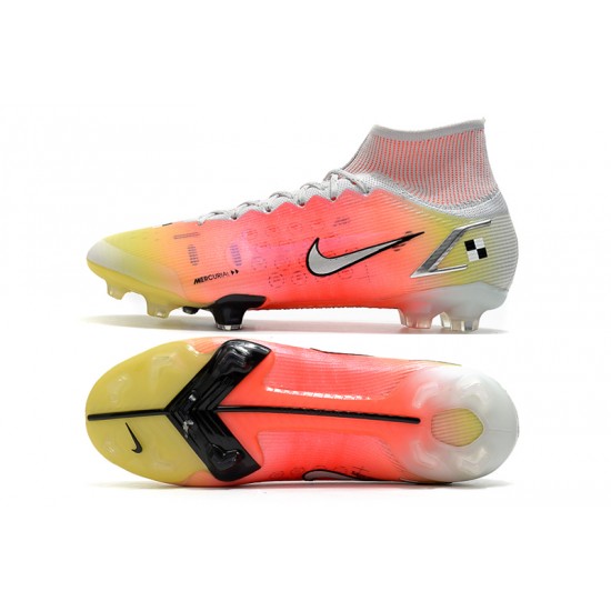 Nike Superfly 8 Elite High FG Mens Womens Orange Silver White Football Boots