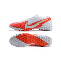 Nike Vapor 13 Elite TF White Orange Silver Football Boots