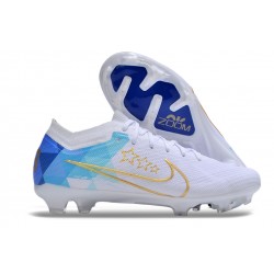 Nike Air Zoom Mercurial Vapor 15 Elite FG Low Football Boots White Gold Blue For Men/Women