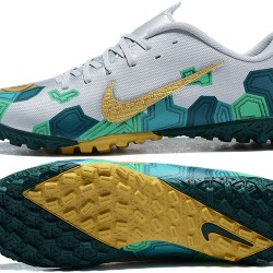 Nike Mercurial Vapor 13 Academy TF Silver Green Yellow Football Boots