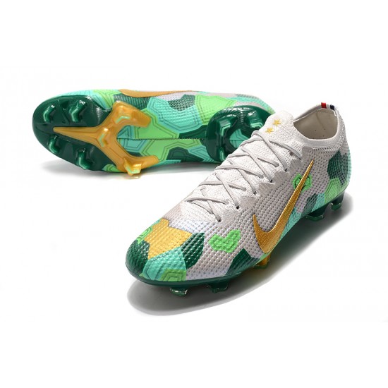 Nike Mercurial Vapor 13 Elite FG Beige Gold Green Football Boots