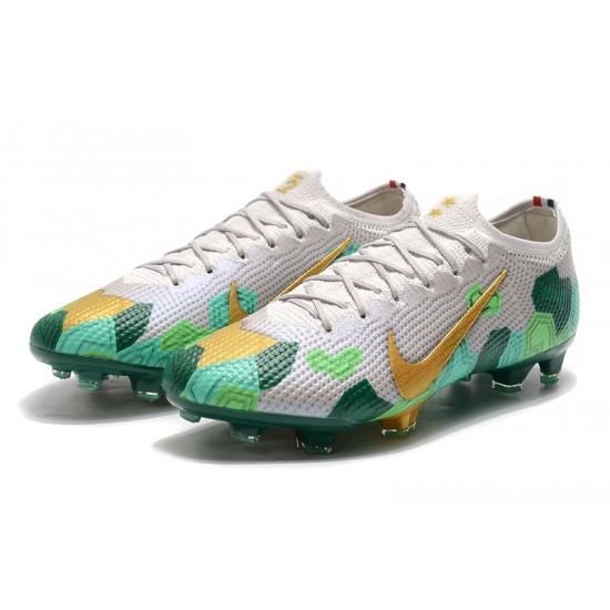 Nike Mercurial Vapor 13 Elite FG Beige Gold Green Football Boots