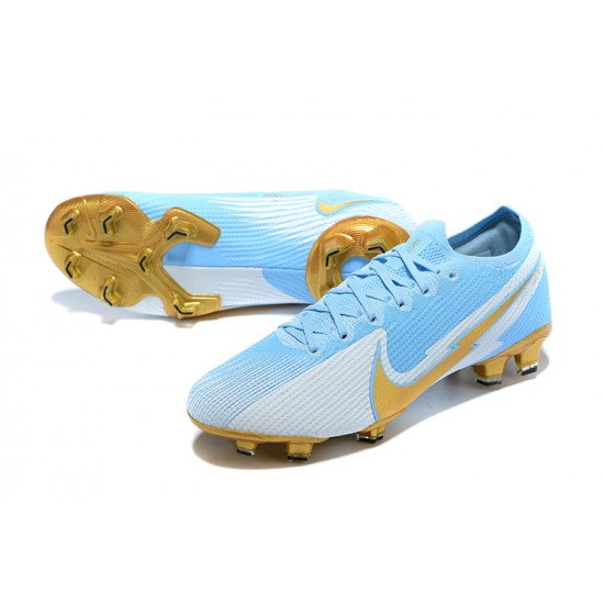 Nike Mercurial Vapor 13 Elite FG Ltblue Gold Silver Football Boots